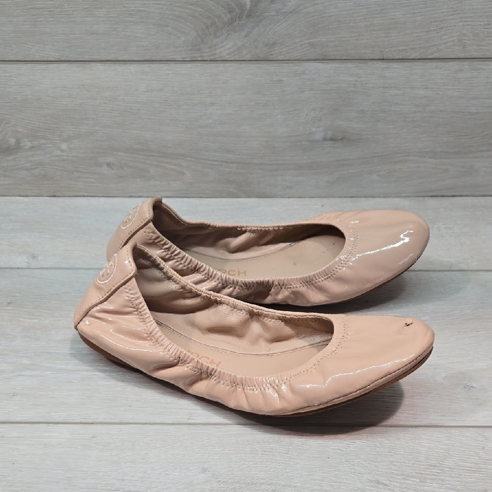 Tory Burch Women Nude/blush Leather Ballet Flats Shoes Sz 9